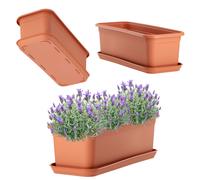 Boîte de balcon KADAX avec dessous de plat, 40 cm, terre cuite