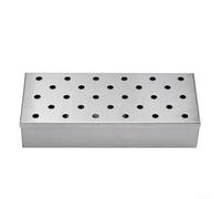 Boîte de barbecue réutilisable en acier inoxydable - Poubelle à charbon de grande capacité pour barbecue au gaz et au charbon - Infuse la saveur fumée à la viande 22,3 x 9,7 x 4,3 cm