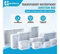 Boîte de boîtier étanche transparente en plastique IP67 pour projets électroniques extérieurs, boîtier de jonction d'instrument électrique, protection 158-90-60