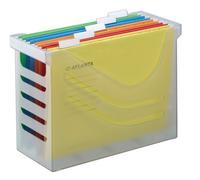 Boîte de Bureau avec 5 Dossiers Suspendus A4, Panier à Dossiers Suspendus, Blanc Transparent, Jalema 2658026000, Silky Touch Office Box, Idéal pour Domicile ou Bureau