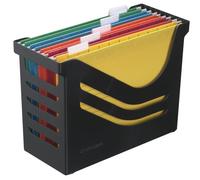 Boîte de Bureau avec 5 Dossiers Suspendus A4, Panier à Dossiers Suspendus, Noir, Jalema 2658026998, Re-Solution Office Box, Idéal pour Domicile ou Bureau