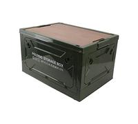 Boîte de Camping, Boîte de Rangement de Camping Pliable Empilable de Grande capacité 50L 5 Portes avec Roues pour Voiture (OD Vert)