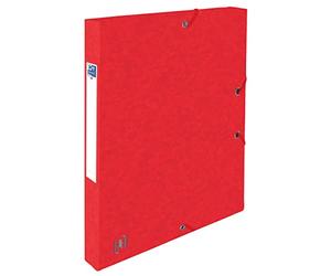 Boîte de classement à élastique OXFORD Top File cartonné dos de 2,5 cm rouge