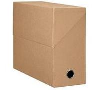 Boîte de classement carton papier grain toile dos 12 cm - havane - lot de 5 - havane - oxford G