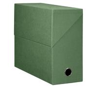 Boîte de classement carton papier grain toile dos 12 cm - vert