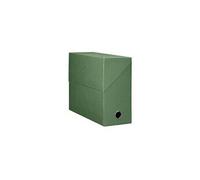 Boîte de classement carton papier grain toile dos 12 cm - vert