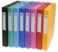 Boîte de classement Exabox en carte lustrée 7/10e dos 2,5 cm - Coloris assortis