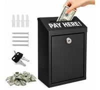 Boîte de collecte en métal, à fixer au mur, boîte verrouillable pour une utilisation à domicile et au bureau