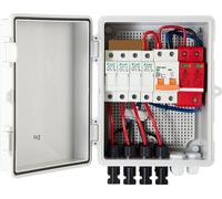 boîte de combinaison PV à 4 cordes Boîte à fusibles 15A, 500V distributeur résidentiel, IP65 armoire de compteur Disjoncteur pour grille de panneau solaire et système d'alimentation solaire hors résea