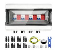 Boîte de Combinaison Solaire Photovoltaïque,Boitier de Jonction Photovoltaïque Solaire,IP65 Protection Contre Surtensions DC Photovoltaïques,4 String 500V/40A PV DC Disjoncteur pour Panneaux Solaires