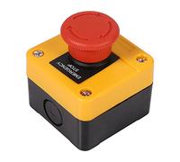 Boîte de commande avec Bouton poussoir Verrouillage Arret d'Urgence Rouge en Plastique Signe D'arrêt Champignon Station de Maison D'urgence 660 V 10A
