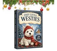 Boîte de compte à rebours de Noël Figurine Chien 2D en Acrylique Plat avec | Décor de Compte à Rebours de Noël pour adultes, , garçons et filles, fêtes, décembre,