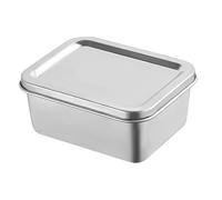 Boîte de Conservation Alimentaire couvercle Acier Inoxydable 500ml | Surface Polie, Bords Arrondis, Format 13,5x10,5x5,8cm, pour Échantillons Liquides ou Plats Préparés