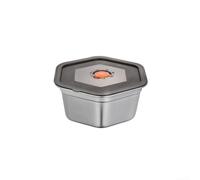 Boîte de conservation alimentaire hexagonale en acier de qualité supérieure | Corps en métal de haute qualité, joint hermétique en silicone, préserve la fraîcheur, 19 cm moyen, construction