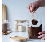 Boite de conservation carrée en verre avec cuillère à doser Pebbly 1.4 L