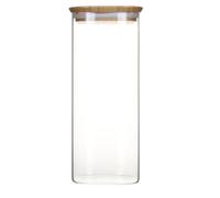Boîte De Conservation Carrée - En Verre Et Bambou 2.2l - Pebbly