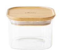 Boîte De Conservation Carrée - Pebbly - En Verre Et Bambou - 500ml