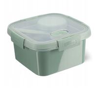 Curver 249947 Boîte de Conservation, Lunch Box Carree 1,1L avec Couverts-Recycle (Smart ECO Line)