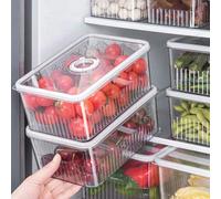 Boîte de conservation de fruits pour réfrigérateur avec minuterie, récipient de stockage alimentaire en plastique réutilisable, organisateur alimentaire en plastique, garde les aliments frais, boîte d