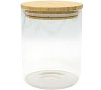 Boîte de conservation en verre 0,9L avec couvercle en Bambou Fackelmann Nature Transparent,Brun G