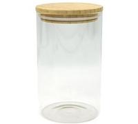 Boîte de conservation en verre 1,15L avec couvercle en Bambou Fackelmann Nature Transparent,Brun G