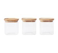 Boîte de conservation pour aliments PKV-015 800 ml, set de 3 pc, verre / bambou, Pebbly