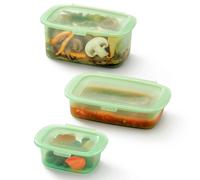 Boîte de conservation pour aliments REUSE ET REDUCE, set de 3 pc, vert, silicone, Lékué