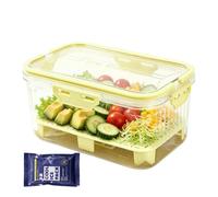 Boîte de conservation pour réfrigérateur - Grande boîte transparente à 2 | Récipient pour baies, salade, fraises, tomates, avocats, bananes, camping, cuisine