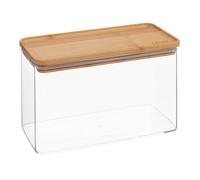 5five Boîte de rangement rectangulaire avec couvercle en bambou 2 L - Transparente