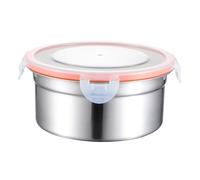 Boîte de Conservation Ronde 900ml avec Couvercle en Acier Inoxydable | Récipient Alimentaire Argenté, PP et Acier Inoxydable, Cuisine et Snacks, Aliments ou Légumes
