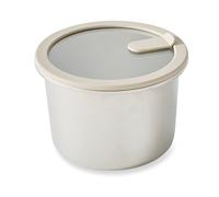 Boîte de conservation ronde en inox avec couvercle en verre 1500 ml compatible micro-ondes Mathon