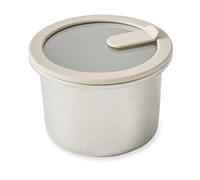 Boîte de conservation ronde en inox avec couvercle en verre 900 ml compatible micro-ondes Mathon