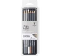 Winsor & Newton – Crayons d'esquisse Studio Collection – 6 pièces – Graphite 4B & 8B, blanc, sépia