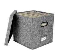 Boîte De Déménagement Décorative - Empilable, Portable, Sécurisée Avec Couvercles, Pochette Transparente Pour Étiquettes, Rangement D'albums, Boîte Pour Disques Vinyles | Peut Contenir Plus De 50 Albu