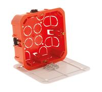 Boîte de dérivation cloison sèche 100x100x40mm - Rouge - Zenitech