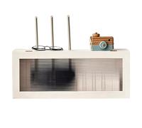 Boîte de Dissimulation Wifi en Bois, Cache Prise Électrique, Organisateur de Câbles Adapté pour Salon, Chambre et Dortoir(White)