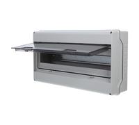 Boîte de Distribution 18 Voies Ip35 Rail Din et Fenêtre Transparente | Coffret Mural en ABS PC Blanc, Barres Omnibus Intégrées, Montage en Surface, pour Équipements Électriques Extérieurs