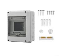 Boîte de distribution 5 voies IP65 étanche pour l'intérieur et l'extérieur, montage en saillie avec porte transparente, plastique ABS adapté aux pièces humides, pour atelier, jardin, colonne de charge