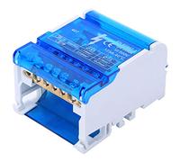 Boîte de Distribution de Bornier, 125A 500V Boîte de Distribution de Rail Din Niveau 4 Boîte de Raccordement Monophasée Avec Couvercle Transparent (4 IN 24 OUT)