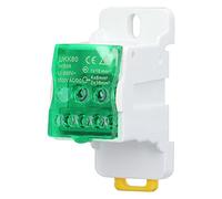 Boîte de distribution de bornier montable sur rail DIN 690 V 80 A matériau PA66 ignifuge boîte de jonction de conducteur en laiton pour armoires électriques et applications haute (Green)