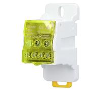 Boîte de distribution de bornier montable sur rail DIN 690 V 80 A matériau PA66 ignifuge boîte de jonction de conducteur en laiton pour armoires électriques et applications haute (Yellow)