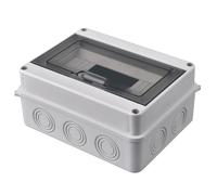 Boîte de distribution en saillie, boîtier de fusibles étanche IP65 avec porte, une rangée pour 8 modules, convient aux emplacements