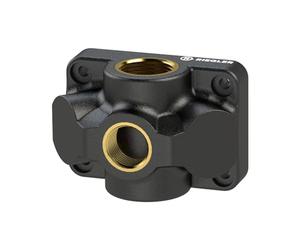 Boîte de distribution finale, entrée G 1/2, raccord 1 x G 1/2, pression de fonctionnement max. 15 bar, température -10 °C à 50 °C, plastique PA6 GF 30.