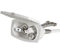 Boîte de douche New Edge, blanc Tuyau PVC 4 m Raccord de douche, transversal, 1 pièce