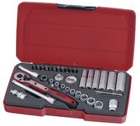 Boîte de douilles & embouts. 1/4 36 pcs Teng Tools T1436