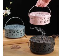 Boîte de Eva d'encens en bois de santal anti-feu portable, porte-bobine anti-moustiques, fournitures anti-moustiques, répulsif pour la maison Pink