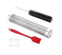 Boîte de fumage portable de 30,5 cm pour barbecue à gaz et barbecue au | Construction en acier inoxydable, durable, avec crochet en S, facile à utiliser, pour tous les types de barbecue