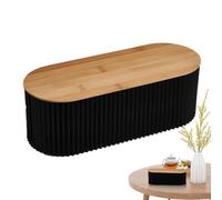 Boîte de gestion des câbles - 33 x 13 x 11 cm - En polypropylène - Organiseur avec couvercle en bois - Support de rangement de câbles - Protection des câbles de bureau pour bureau, chambre à coucher