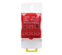 Boîte de Jonction de Borne, Conducteur en Laiton à Forte conductivité Ignifuge sur Rail DIN 690 V 80 A, Boîte de Distribution de Bornier pour Armoires Haute Tension (rouge)