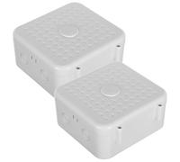 Boîte de Jonction de Câbles en Plastique 2 Pièces Blanc | Organisateur Étanche pour Cordons D’alimentation et Connecteurs Vidéo, Usage Maison et Commerce